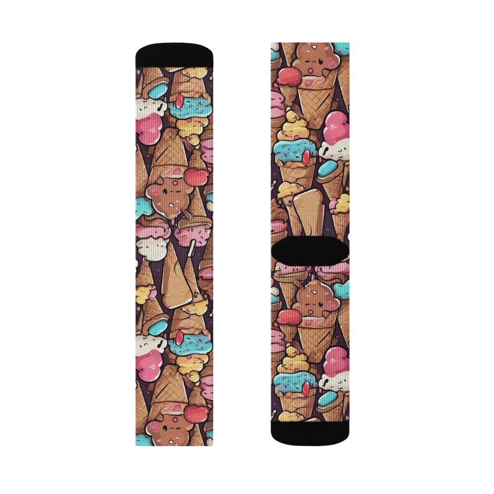 Sugarcone Parade on Socks — Left Sock