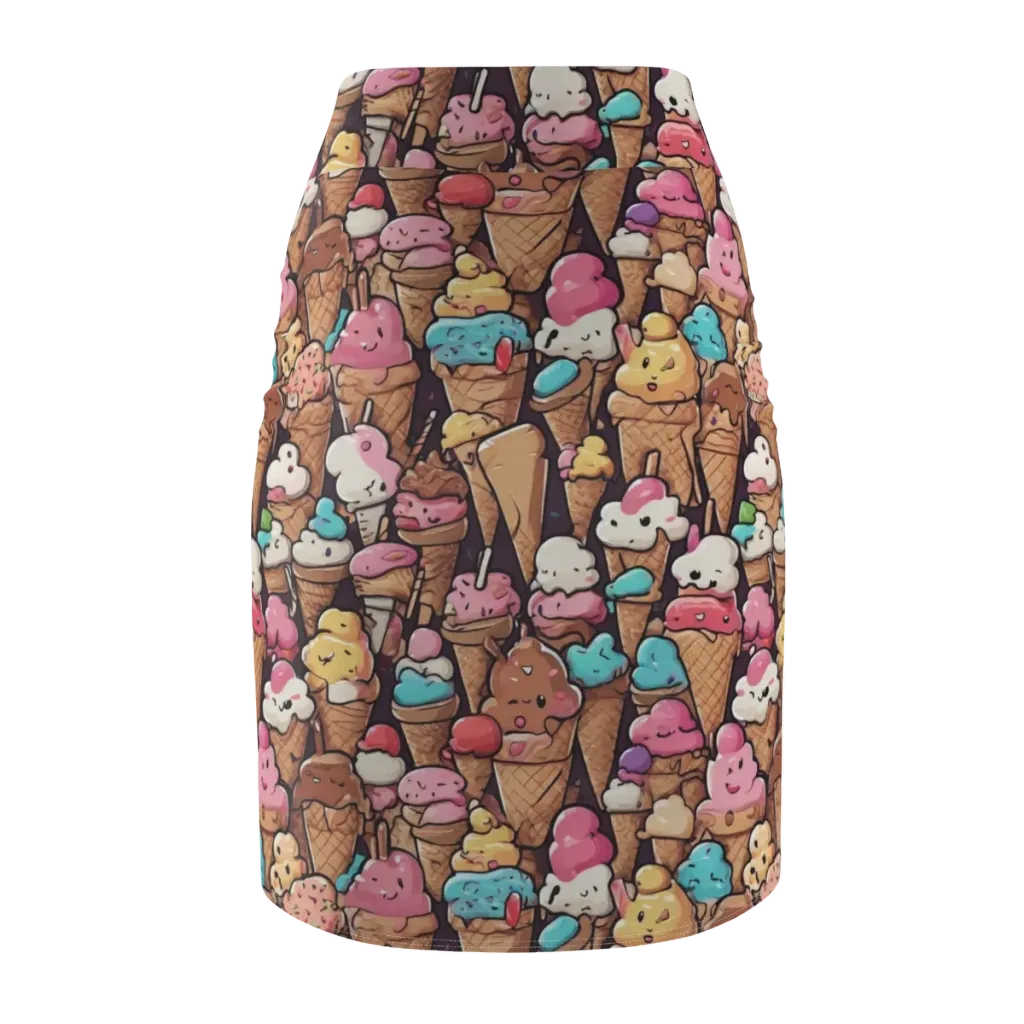 Sugarcone Parade on Pencil Skirt — Back