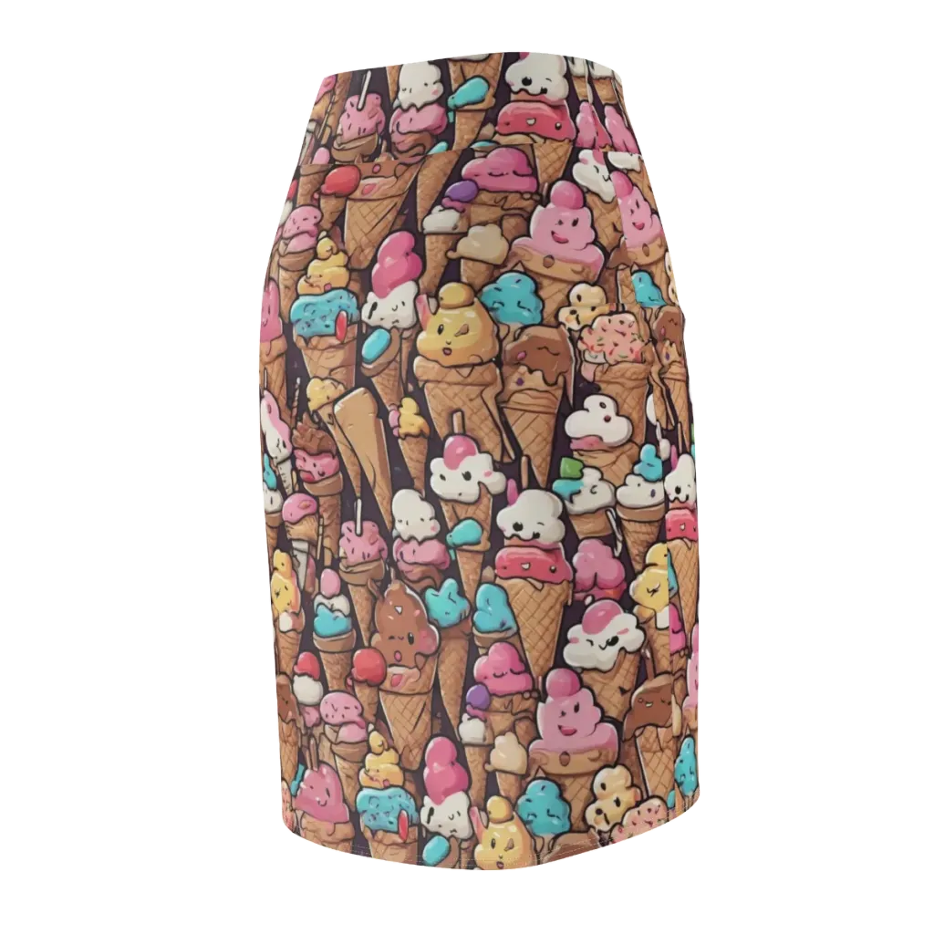 Sugarcone Parade on Pencil Skirt — Back Side