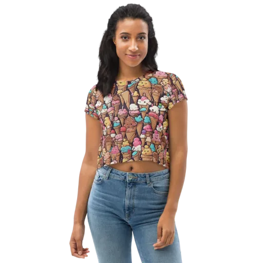 Sugarcone Parade on a Crop Tee