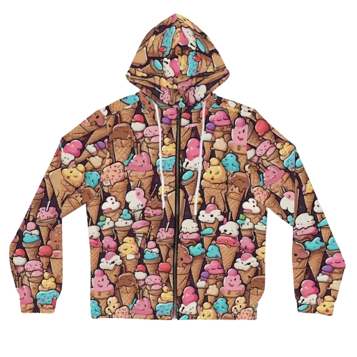 Sugarcone Parade on a Women's Full-Zip Hoodie