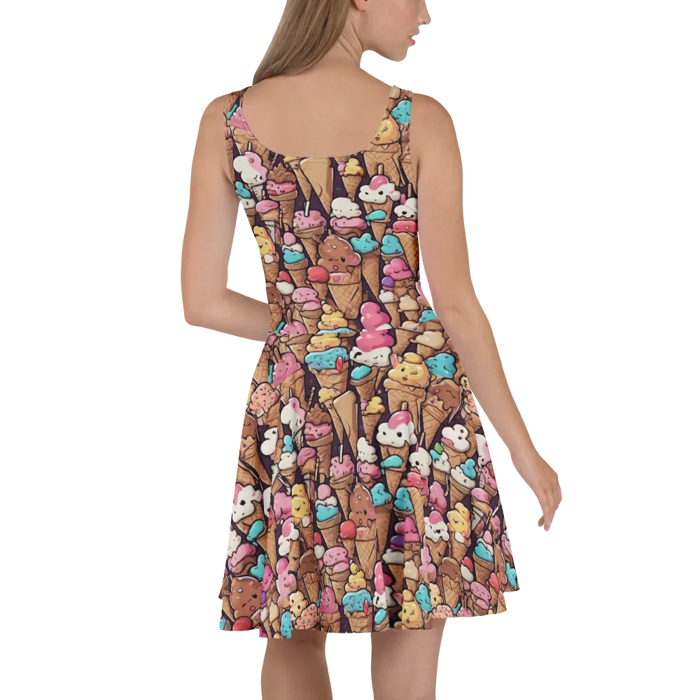 Sugarcone Parade on Skater Dress — Back