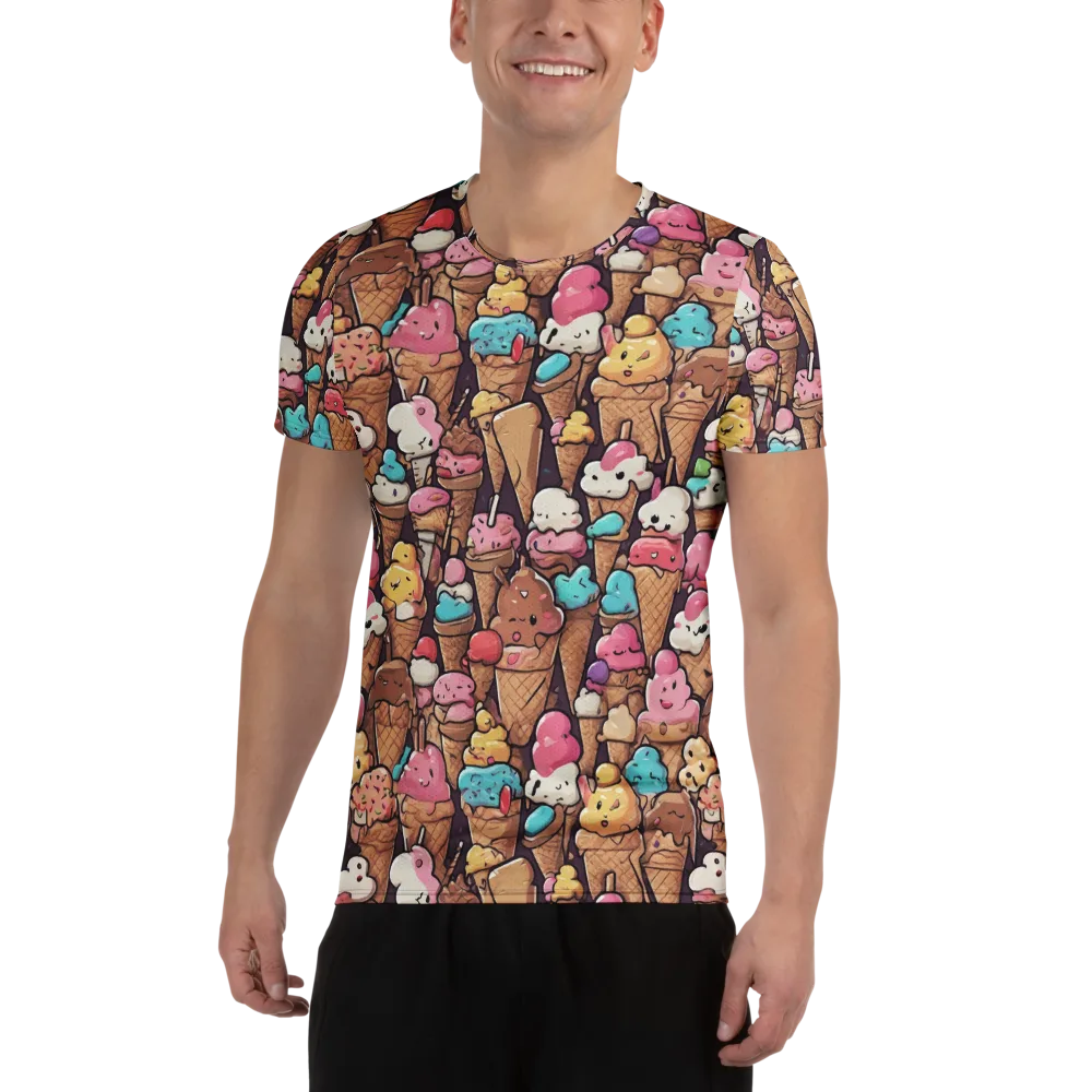 Sugarcone Parade on Men's Athletic T-Shirt — Front