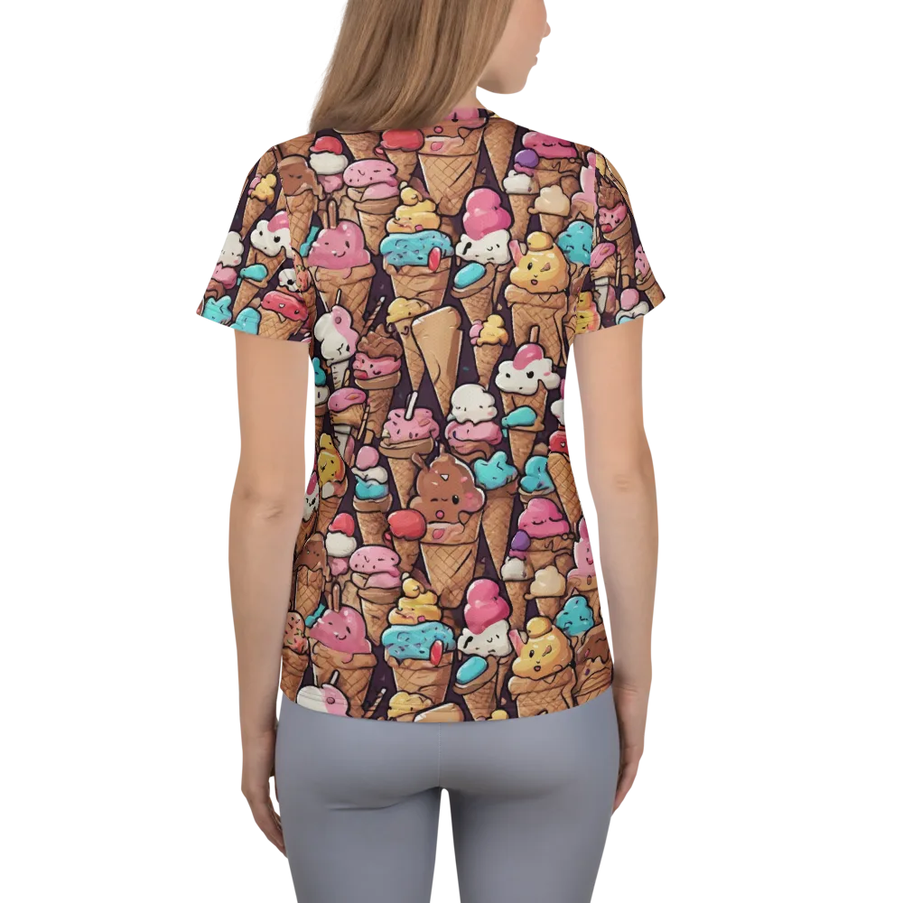Sugarcone Parade on Women's Athletic T-Shirt — Back