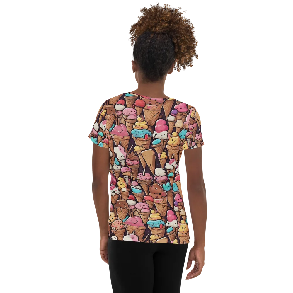 Sugarcone Parade on Women's Athletic T-Shirt — Back