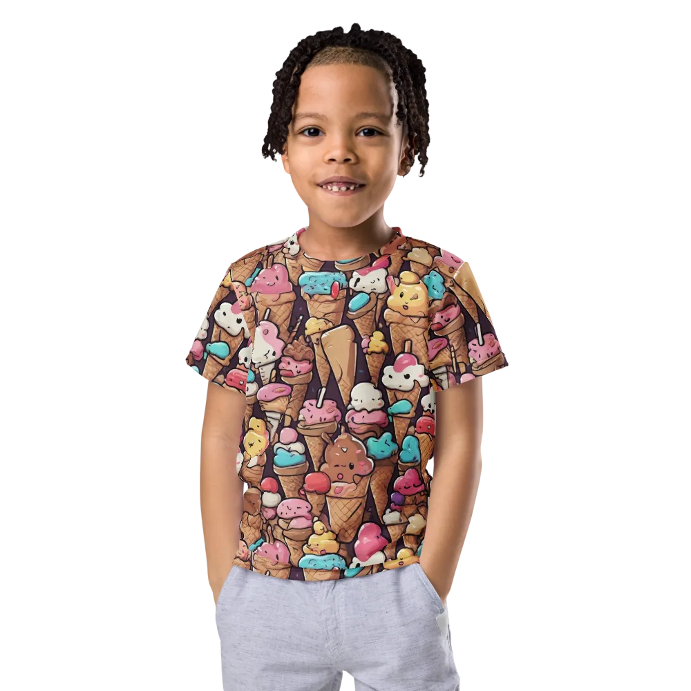 Sugarcone Parade on Kids Crew Neck T-Shirt — Front