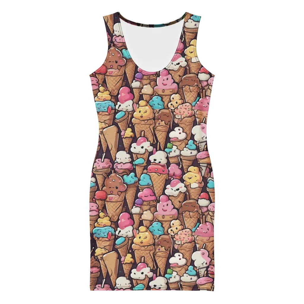 Sugarcone Parade on Bodycon Dress — Front