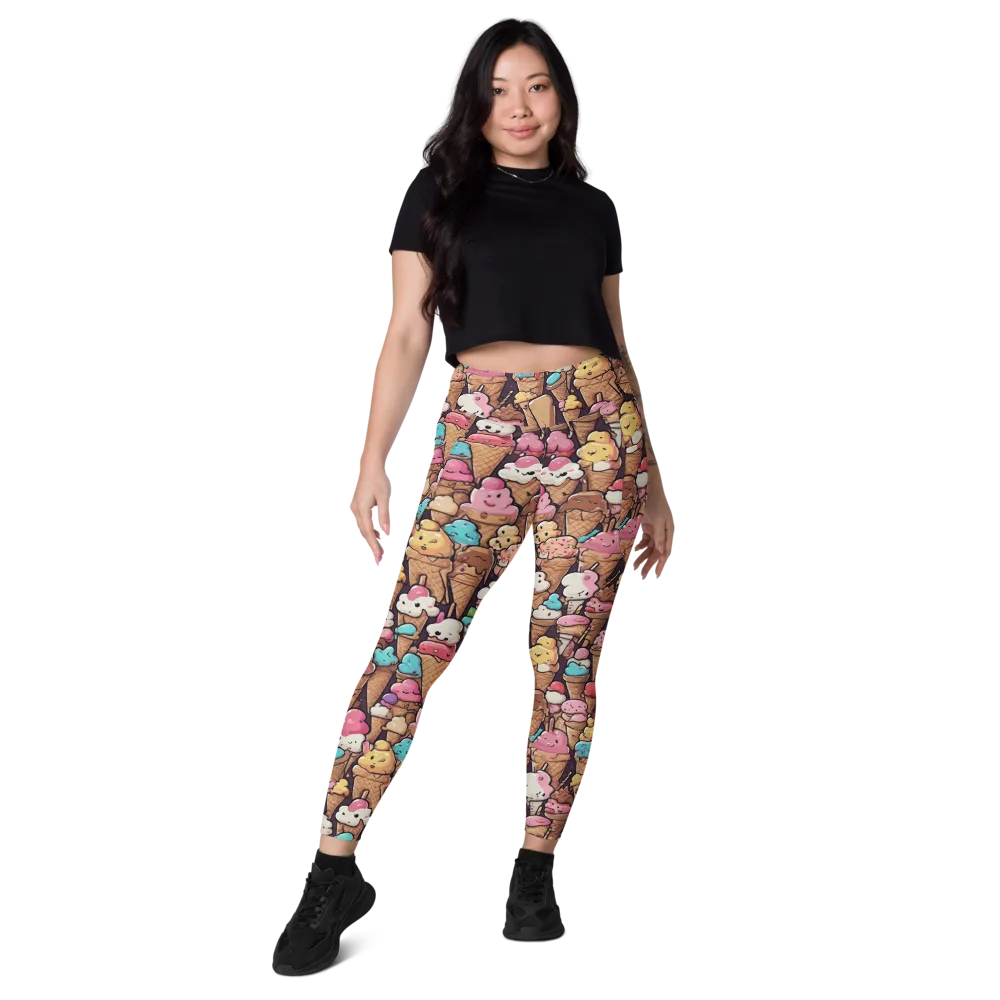 Sugarcone Parade on Leggings with Pockets — Front