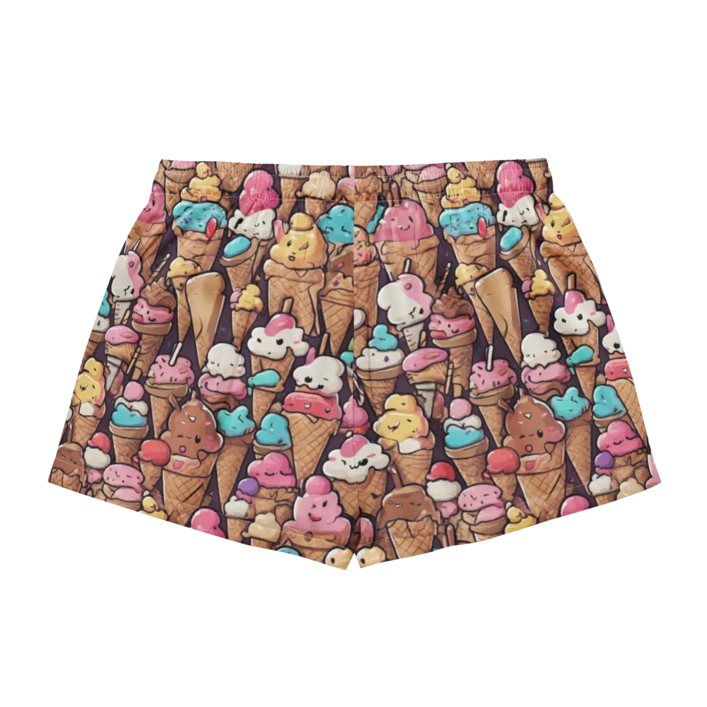 Sugarcone Parade on Women's Pajama Shorts — Back