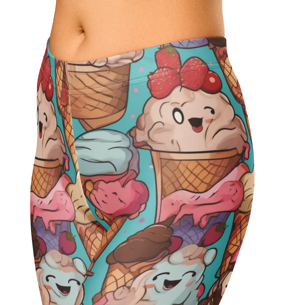 Scoops in Bloom on Capri Leggings — Zoomed-in