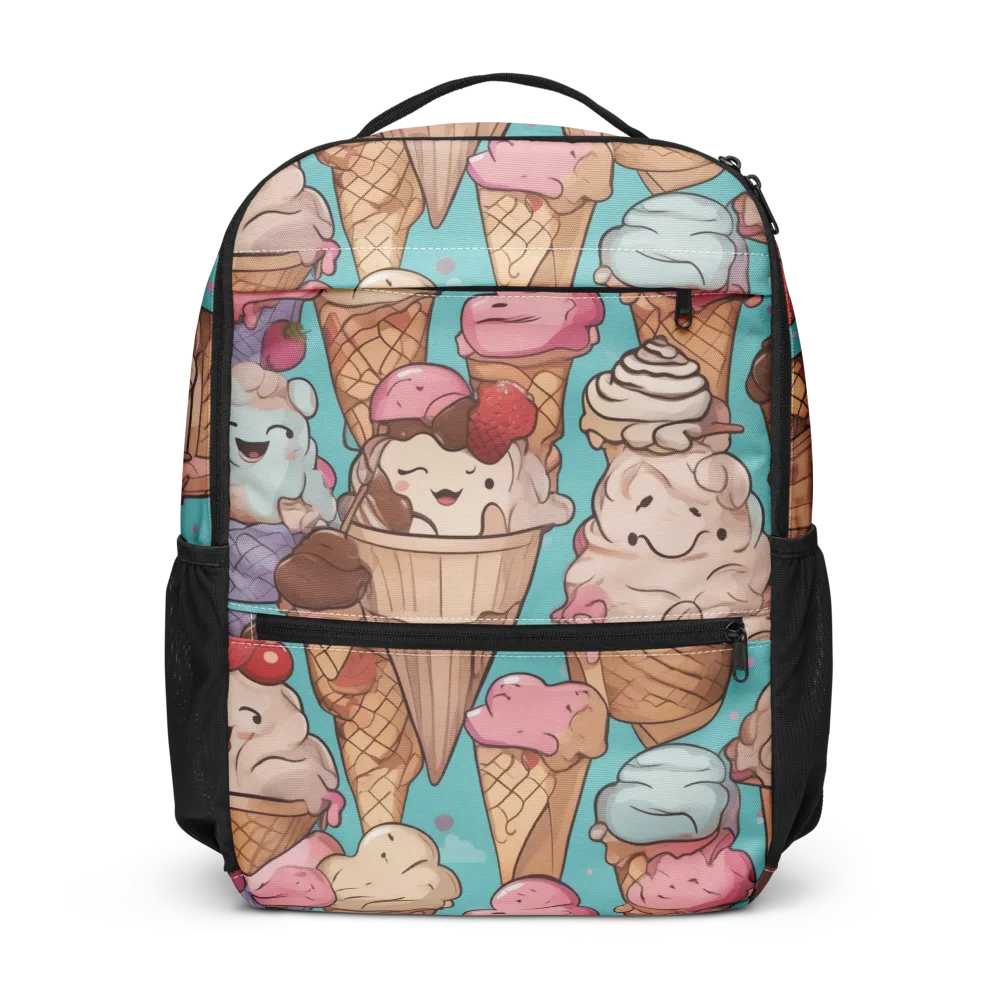 Scoops in Bloom on Utility Backpack — Front