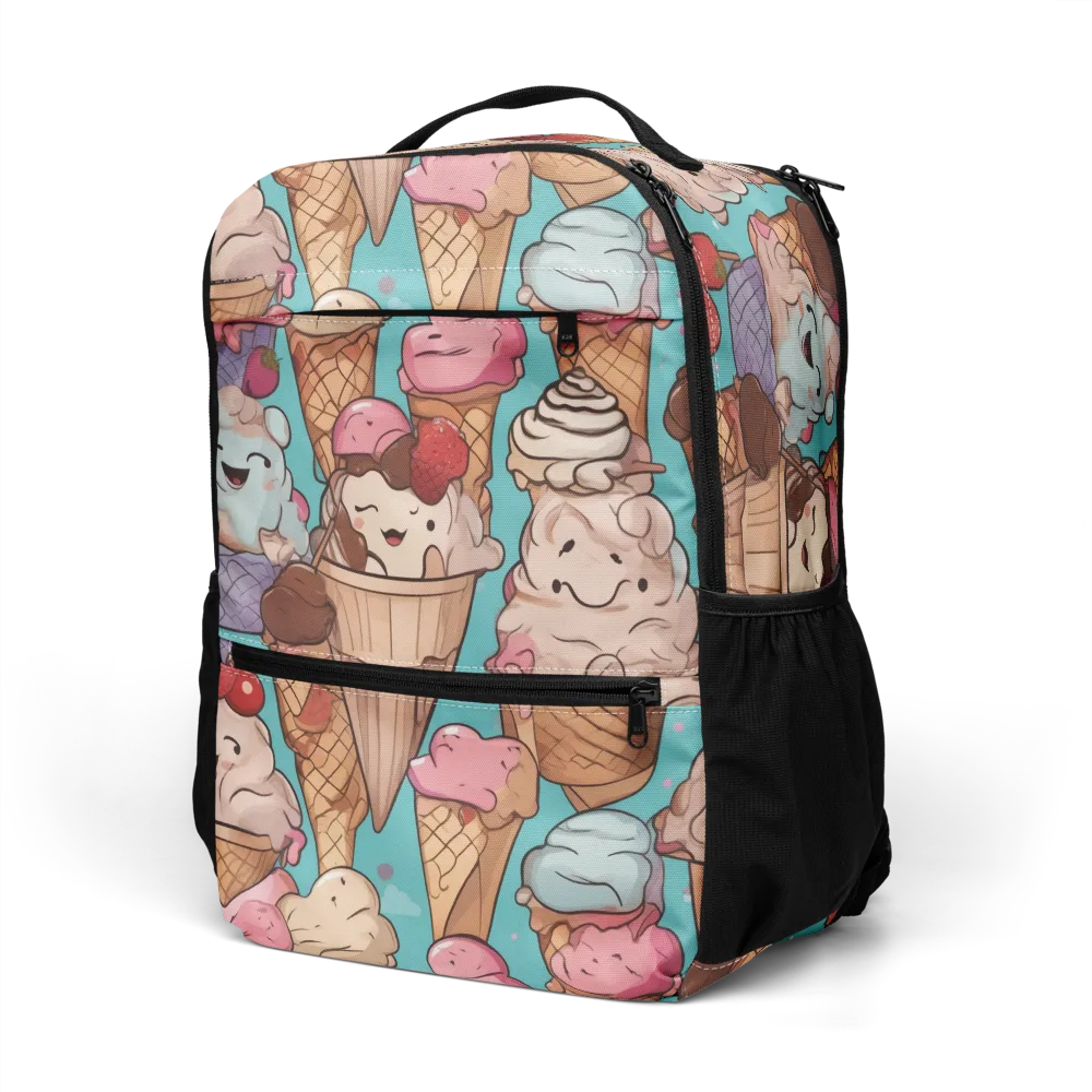 Scoops in Bloom on Utility Backpack — Left Front