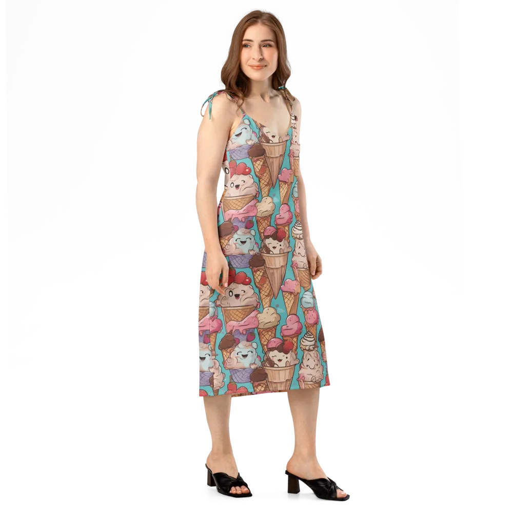 Scoops in Bloom on Slip Dress — Right Front