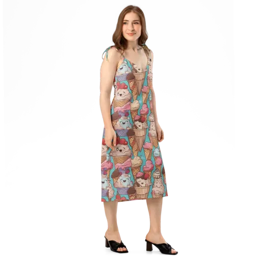 Scoops in Bloom on a Slip Dress