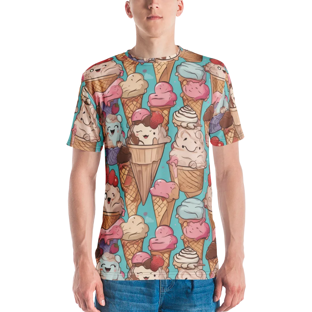 Scoops in Bloom on Men's Crew Neck T-Shirt — Front