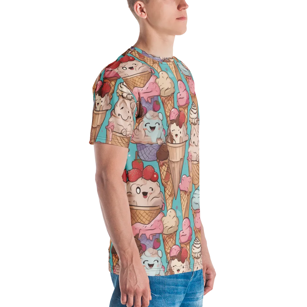 Scoops in Bloom on Men's Crew Neck T-Shirt — Right
