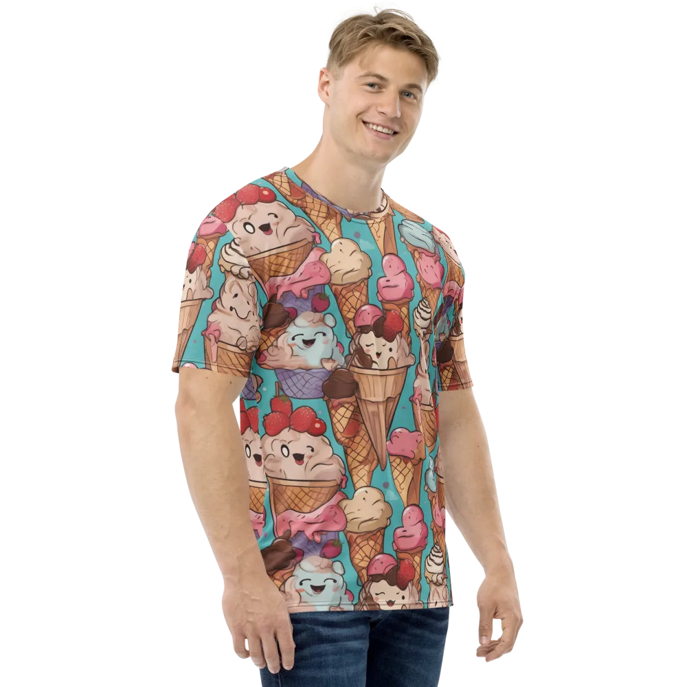 Scoops in Bloom on Men's Crew Neck T-Shirt — Right