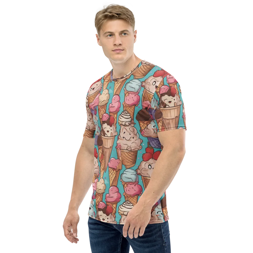 Scoops in Bloom on Men's Crew Neck T-Shirt — Left