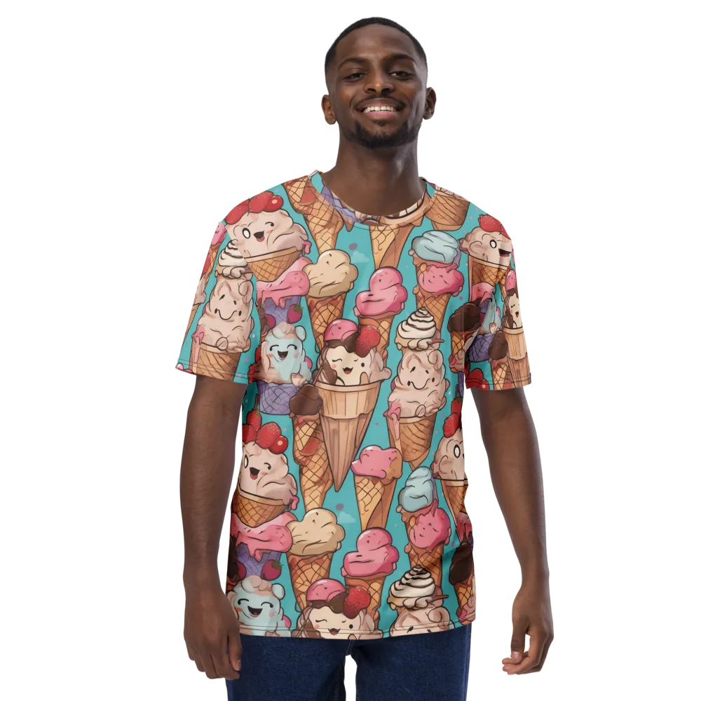 Scoops in Bloom on Men's Crew Neck T-Shirt — Front