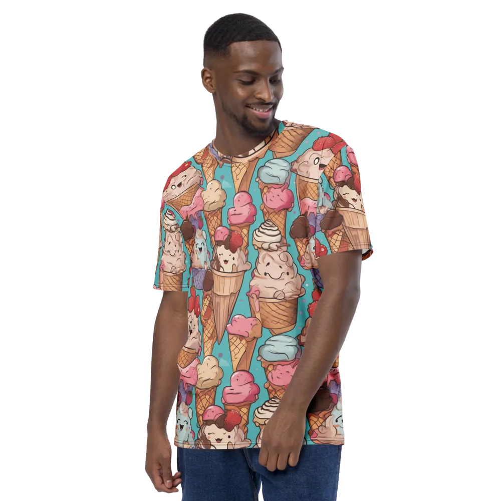 Scoops in Bloom on Men's Crew Neck T-Shirt — Left
