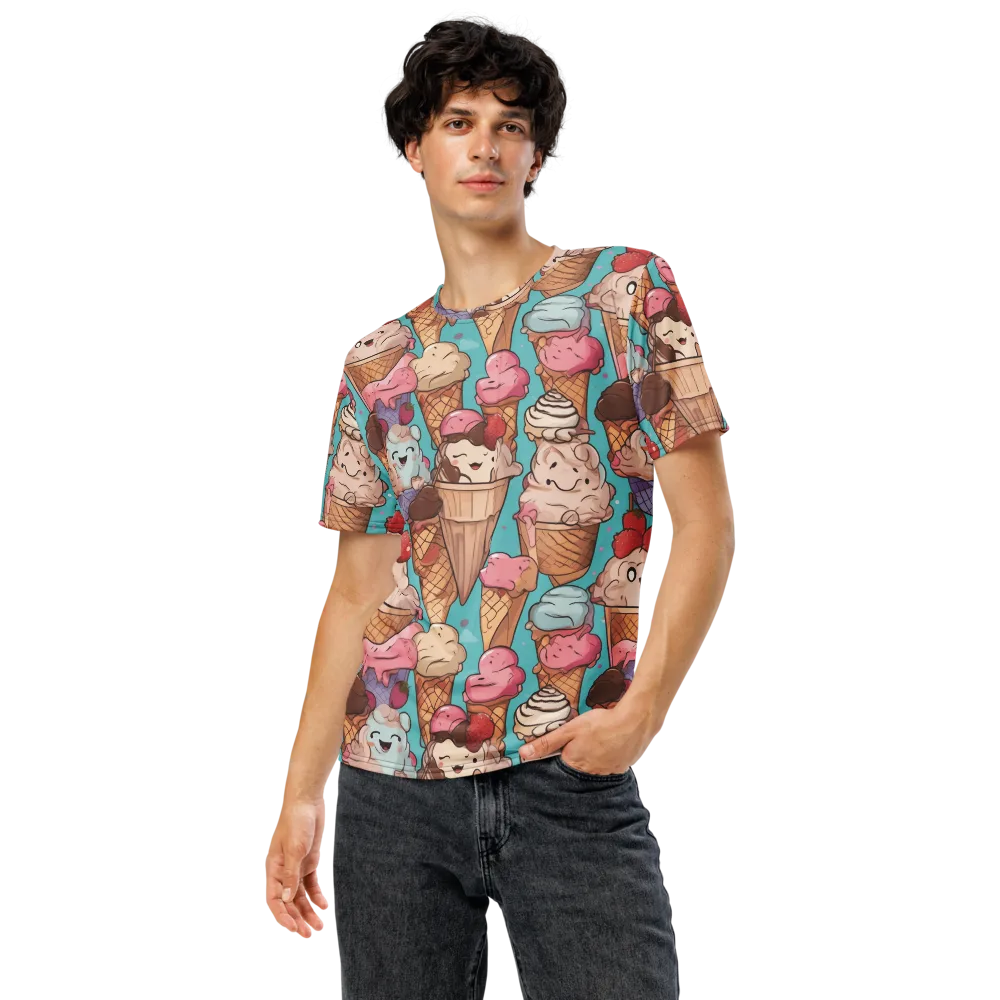 Scoops in Bloom on Men's Crew Neck T-Shirt — Front