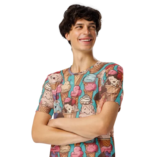 Scoops in Bloom on a Men's Crew Neck T-Shirt