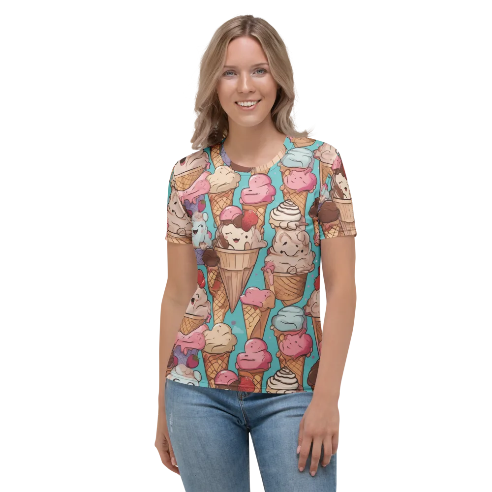 Scoops in Bloom on Women's Crew Neck T-Shirt — Front