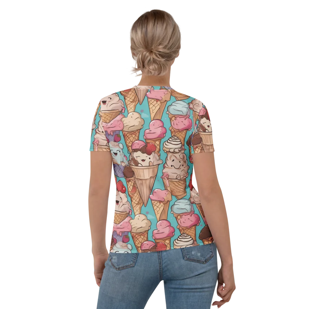 Scoops in Bloom on Women's Crew Neck T-Shirt — Back