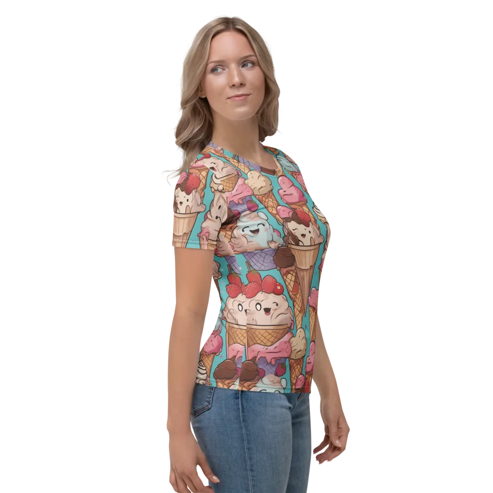 Scoops in Bloom on Women's Crew Neck T-Shirt — Right