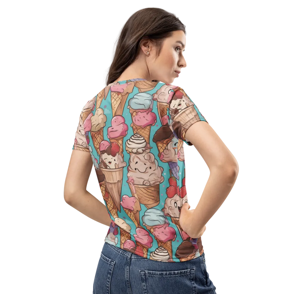 Scoops in Bloom on Women's Crew Neck T-Shirt — Back