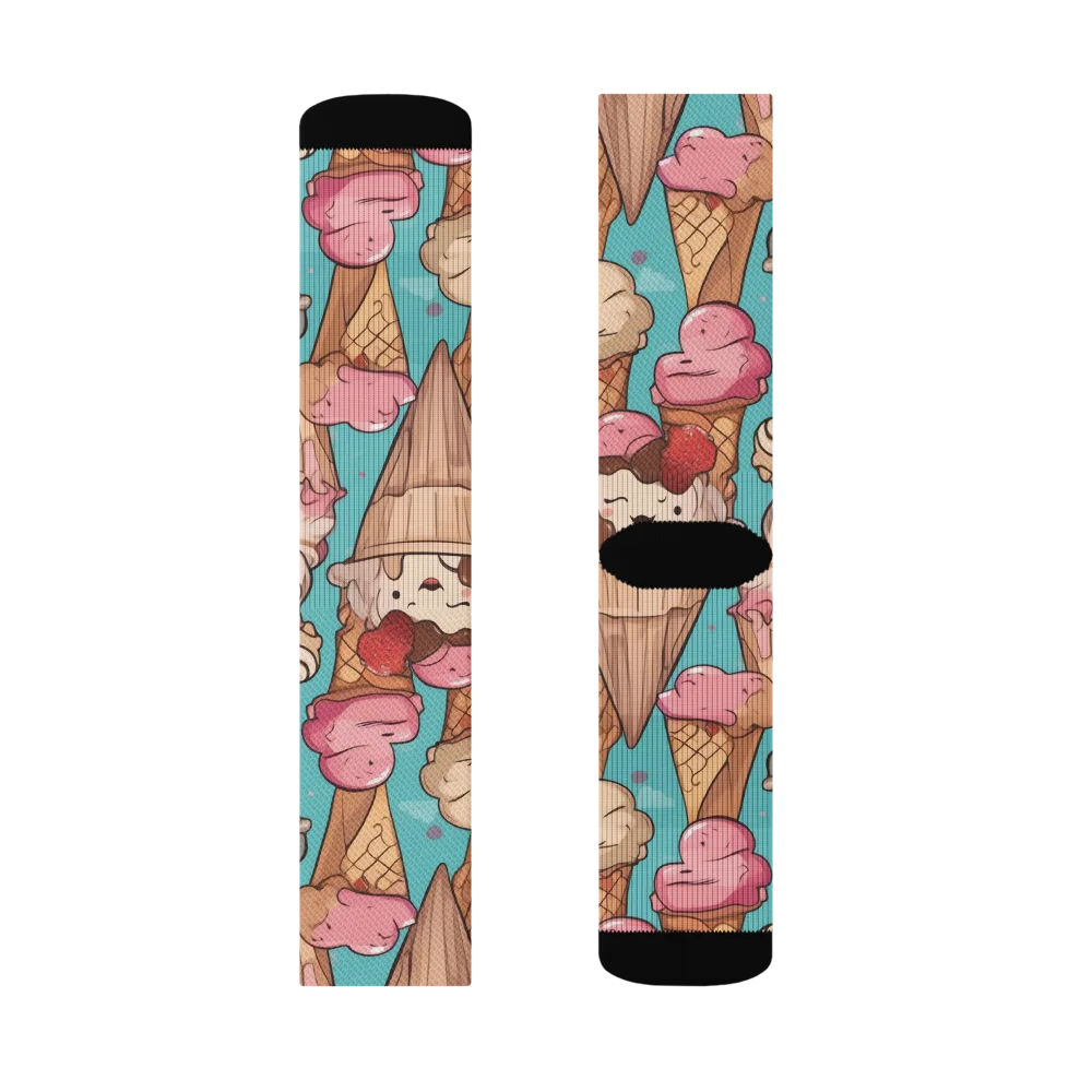 Scoops in Bloom on Socks — Right Sock