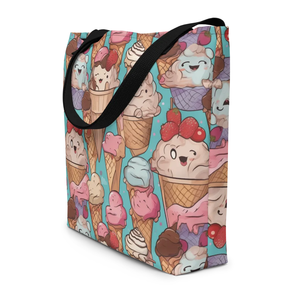 Scoops in Bloom on Large Tote Bag W/ Pocket — Front