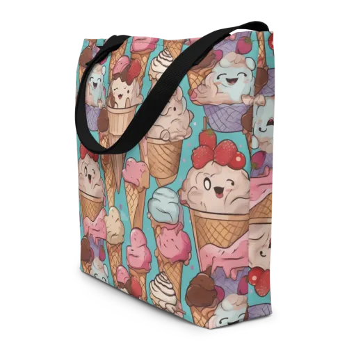 Scoops in Bloom on a Large Tote Bag W/ Pocket