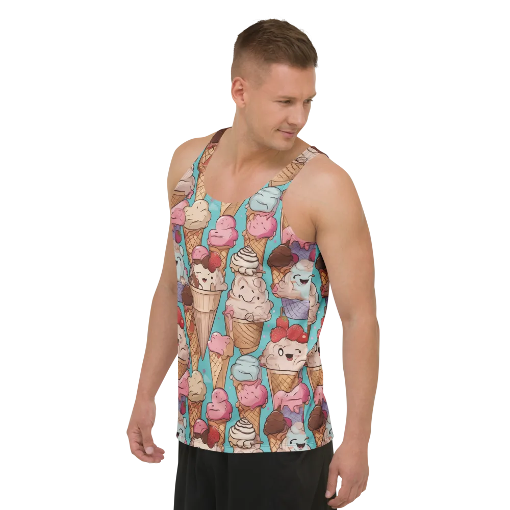 Scoops in Bloom on Men's Tank Top — Left Front