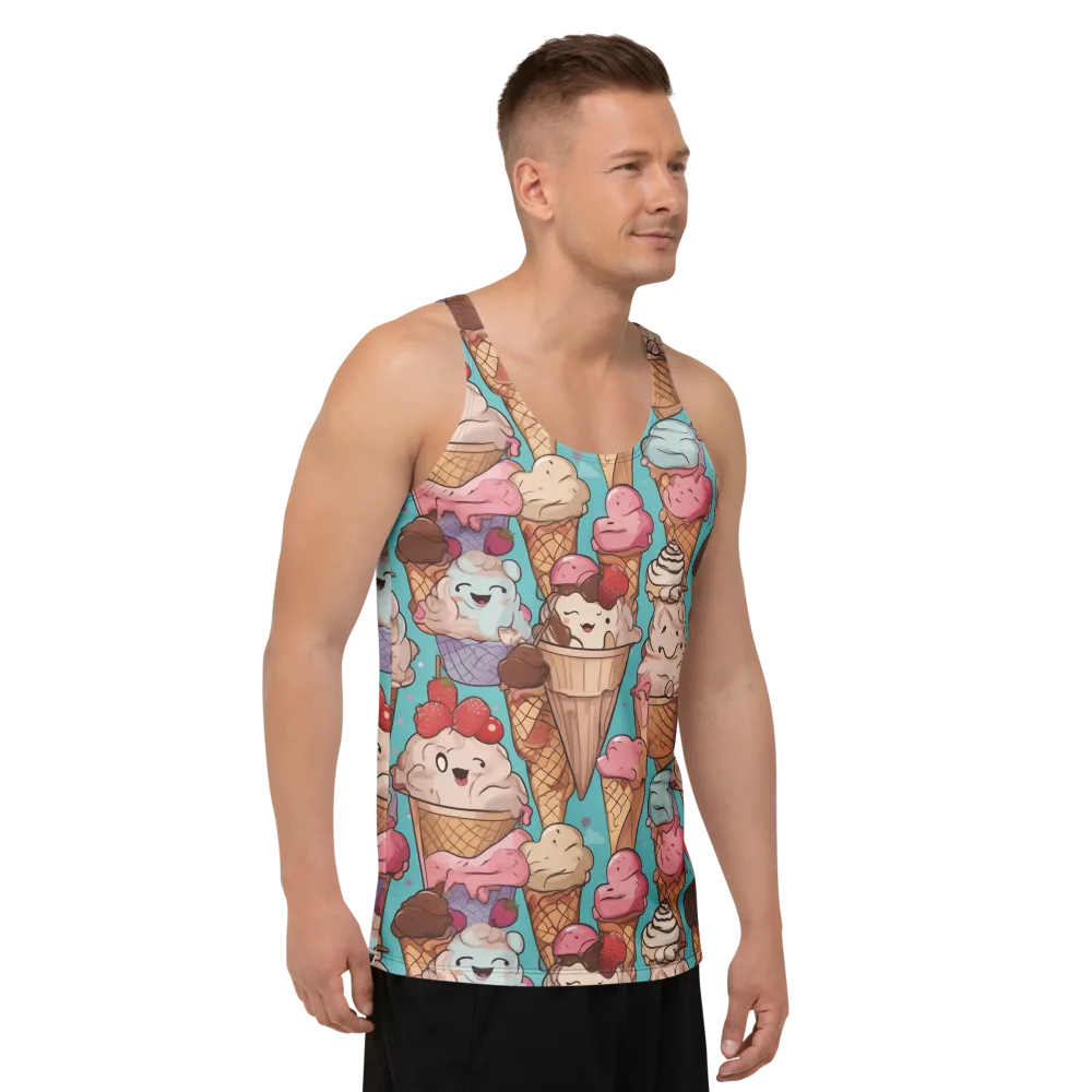 Scoops in Bloom on Men's Tank Top — Right Front