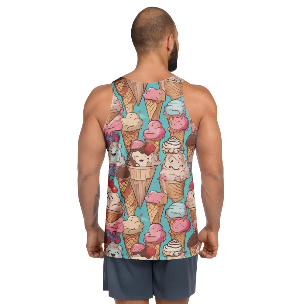 Scoops in Bloom on Men's Tank Top — Back