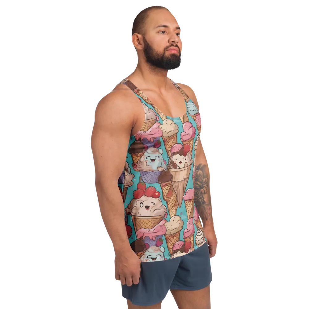 Scoops in Bloom on Men's Tank Top — Right Front