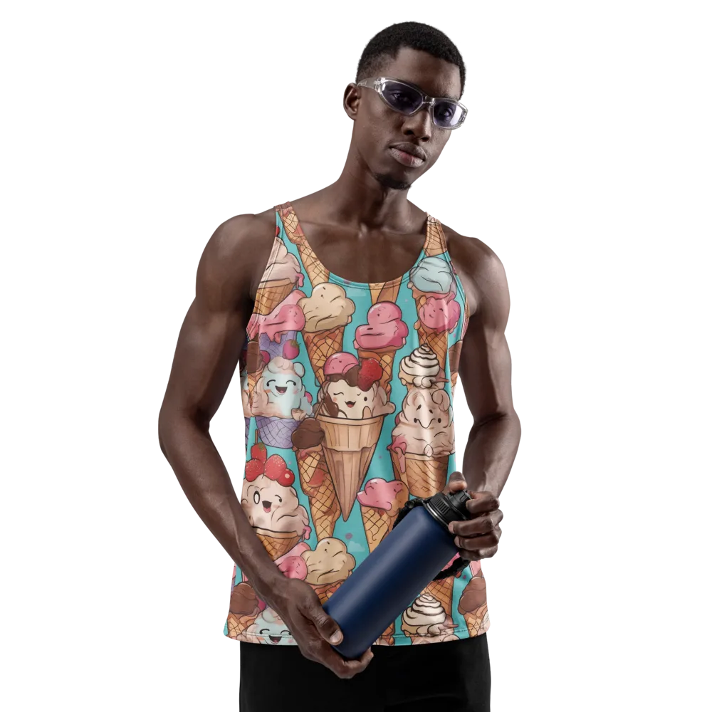Scoops in Bloom on Men's Tank Top — Front