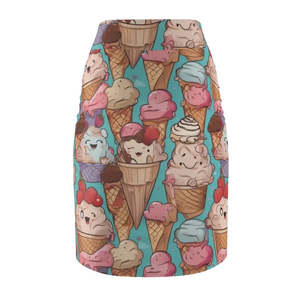 Scoops in Bloom on Pencil Skirt — Back