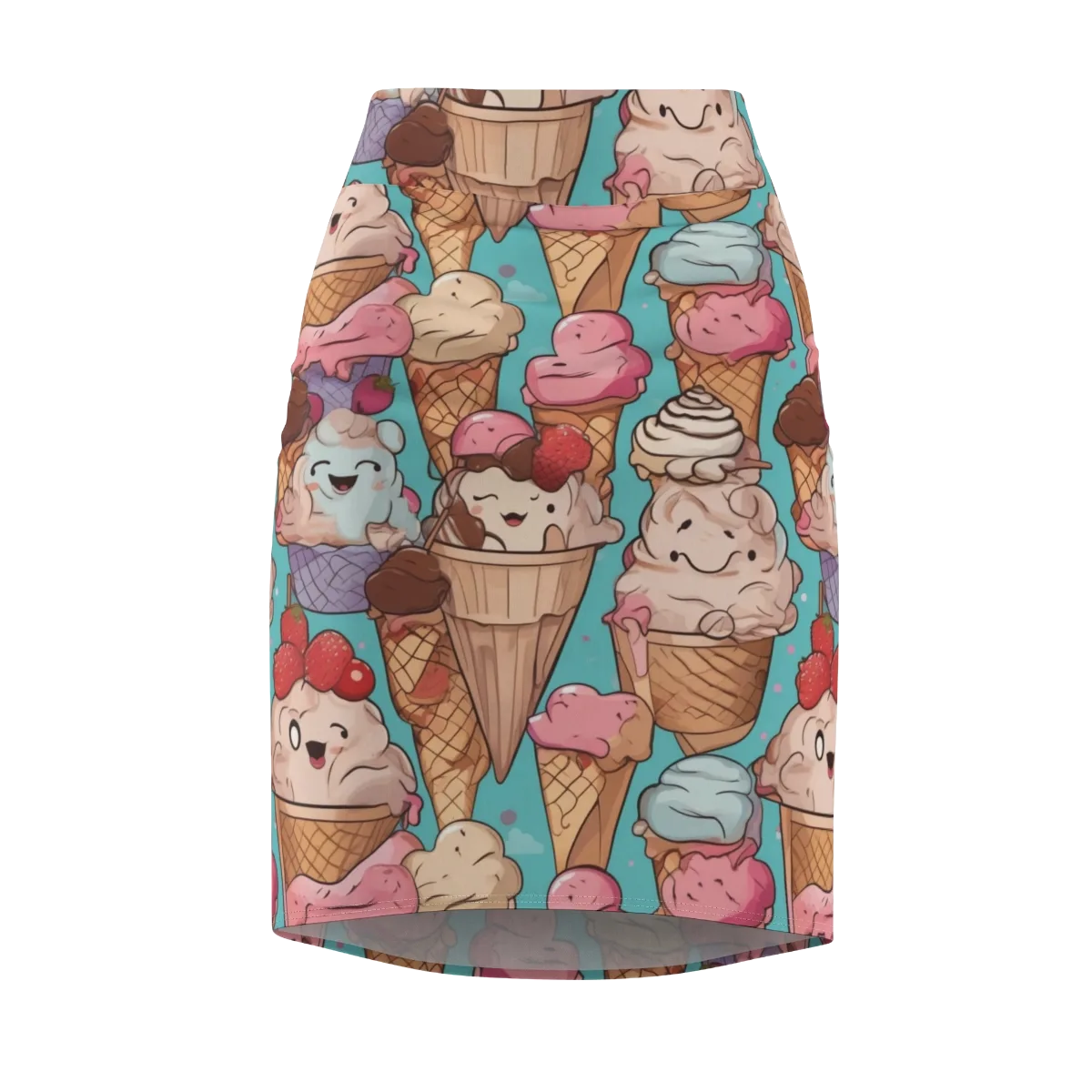 Scoops in Bloom on Pencil Skirt — Front