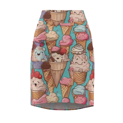 Scoops in Bloom on a Pencil Skirt