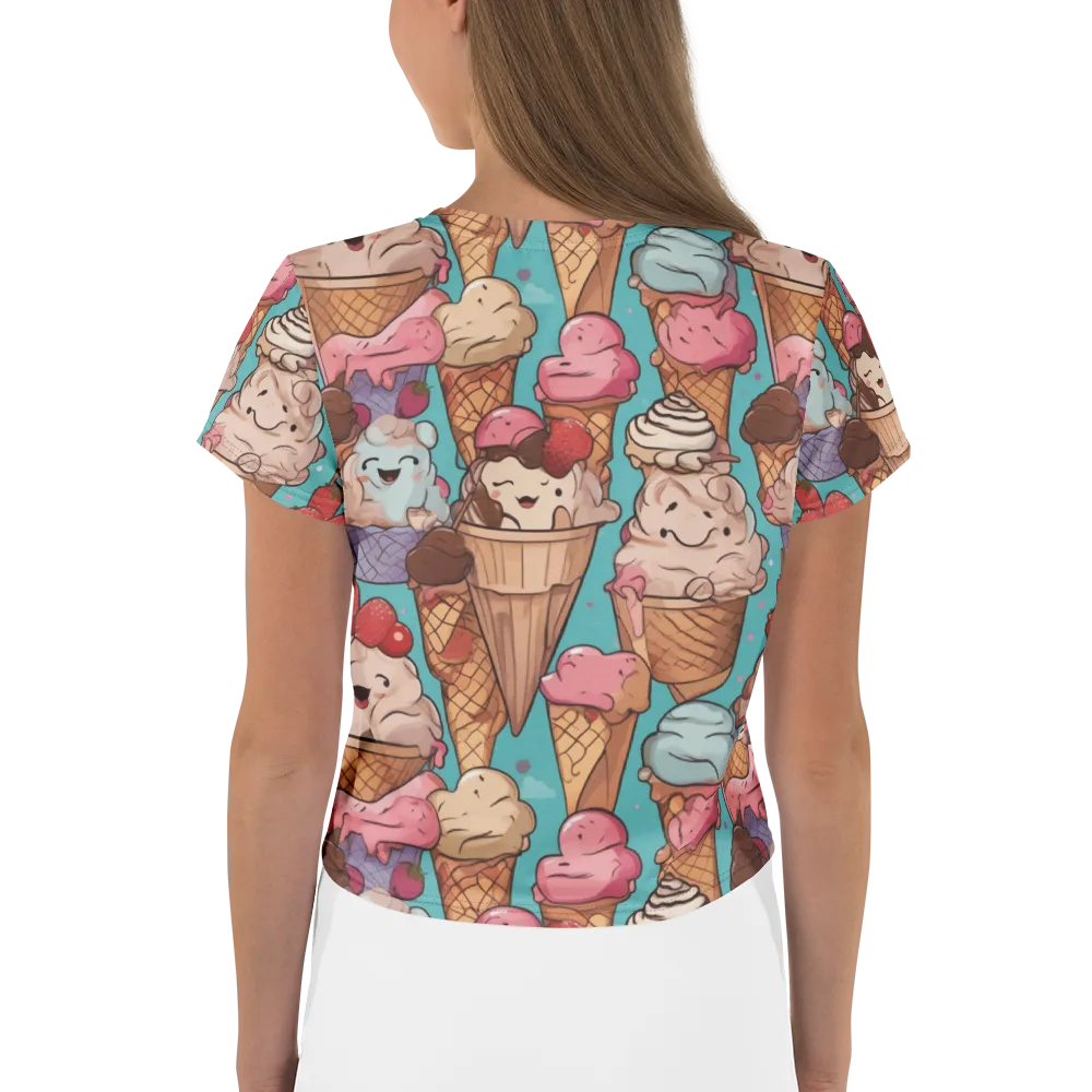Scoops in Bloom on Crop Tee — Back