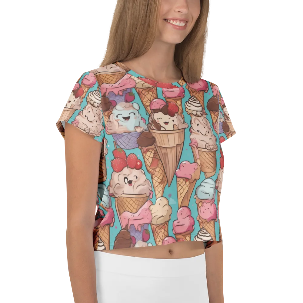 Scoops in Bloom on Crop Tee — Right