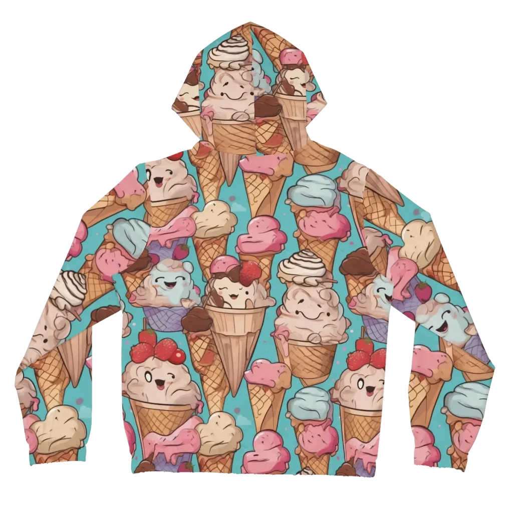 Scoops in Bloom on Women's Full-Zip Hoodie — Back