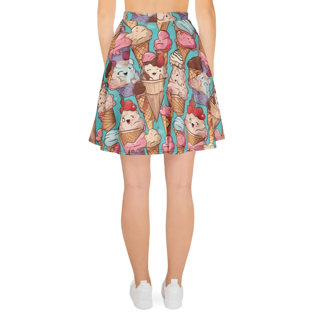 Scoops in Bloom on Skater Skirt — Back