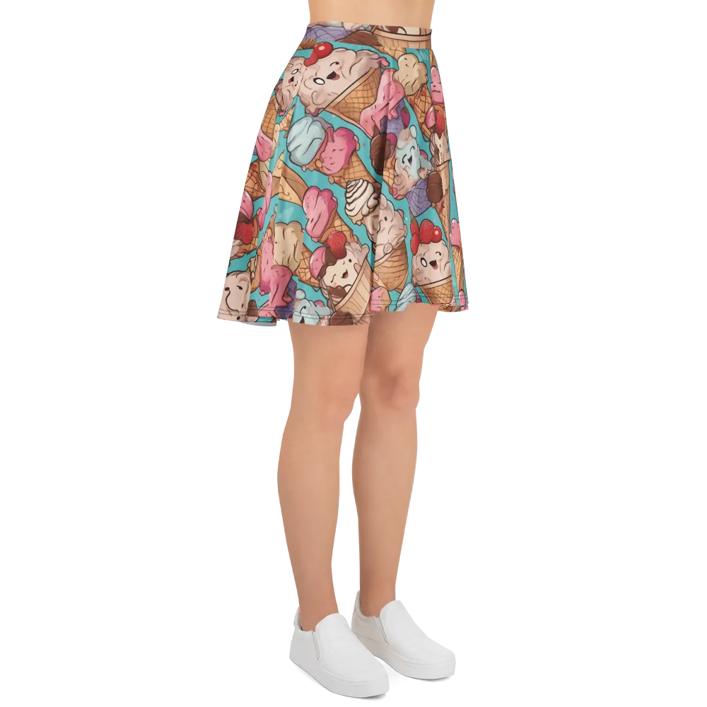 Scoops in Bloom on Skater Skirt — Right