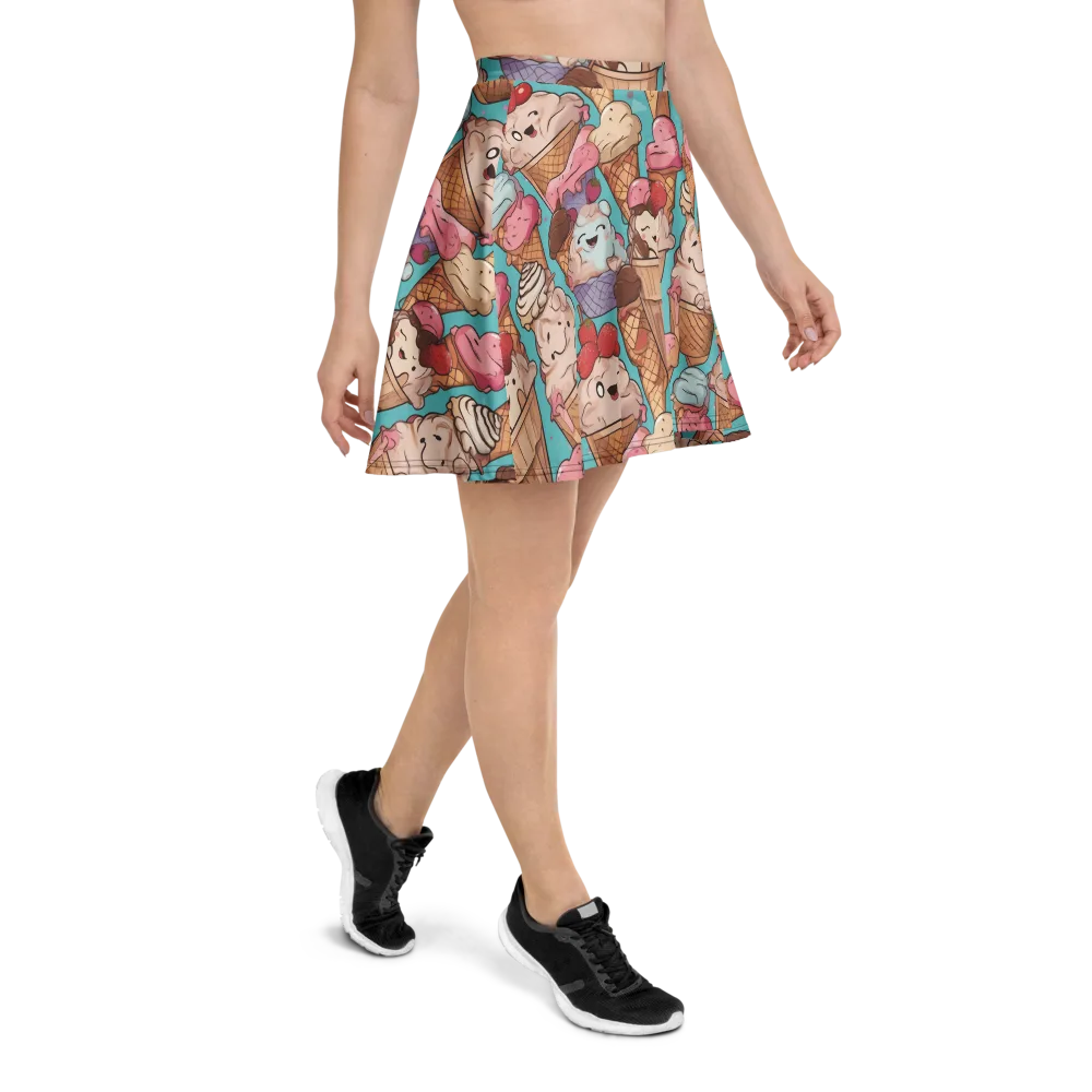 Scoops in Bloom on Skater Skirt — Right