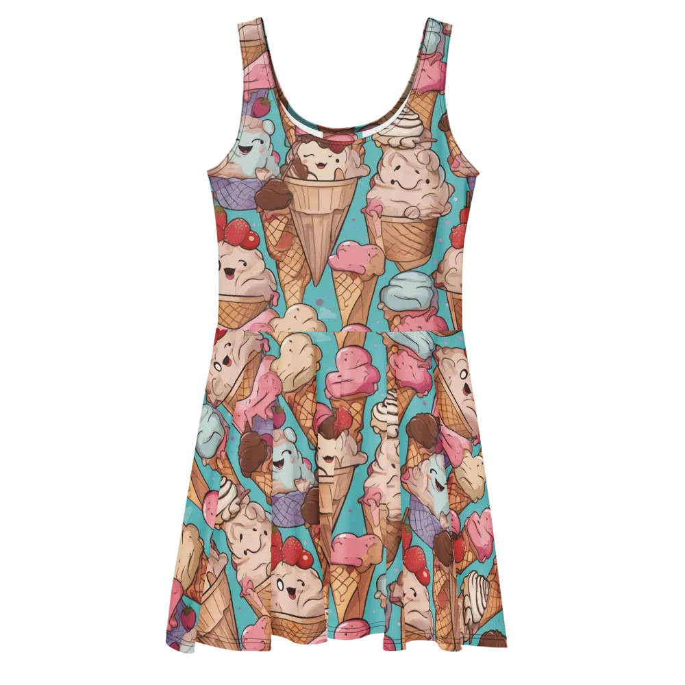 Scoops in Bloom on Skater Dress — Front
