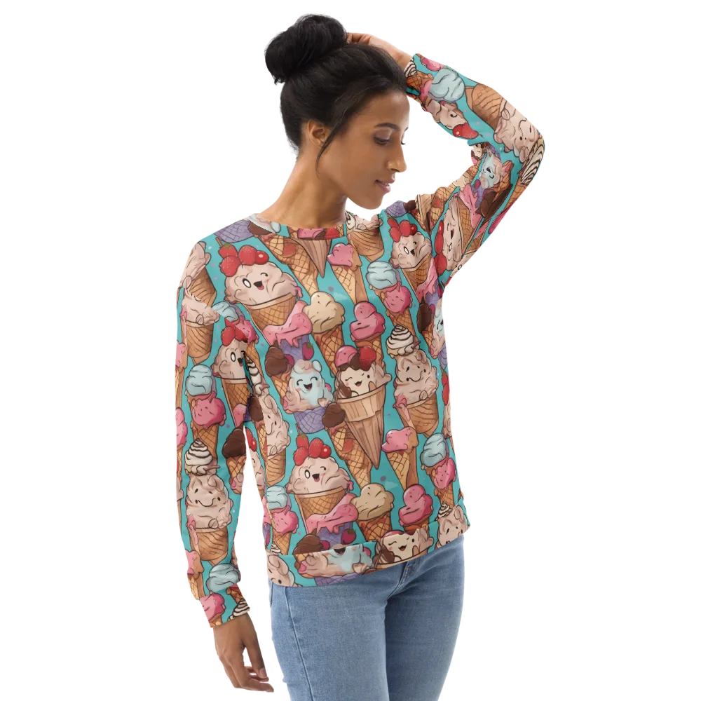 Scoops in Bloom on Sweatshirt — Right Front