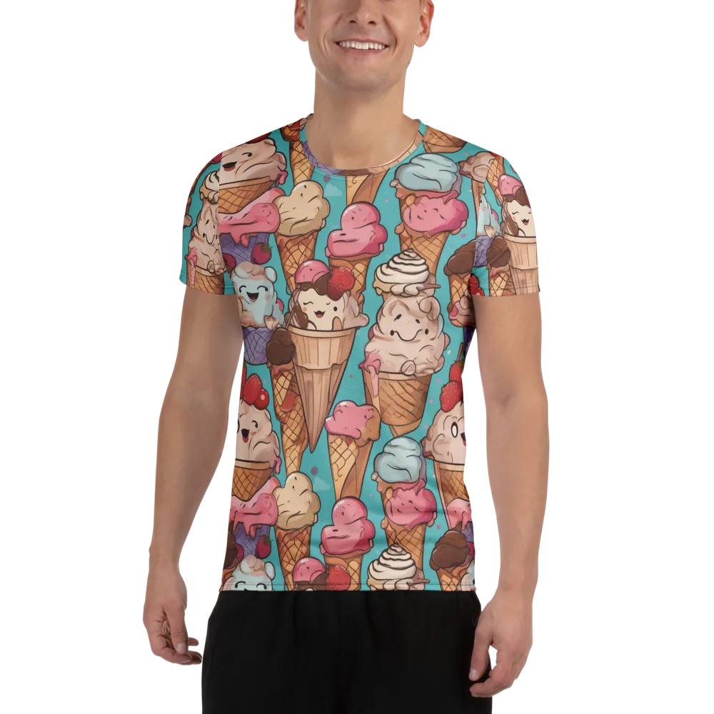 Scoops in Bloom on Men's Athletic T-Shirt — Front